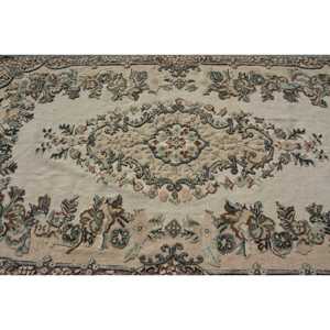 5.2x9.7 ft Vintage Large Rug, <b>Brown</b> Green Turkish Floral <b>Wool</b> Rug - Product Image 5