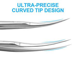 Ciseaux à cuticules 6 lames Ciseaux de manucure professionnels Ciseaux à sourcils en acier inoxydable Cuticule Extra Fine Incurvé - Product Image 2