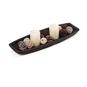 Cuenco decorativo de madera, venta al por mayor, bonito regalo, cuenco largo de madera, decoración de pan, mesa de cena, centro de mesa - Product Image 6