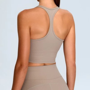 Hot Sale Styles Customizable logo Women Racerback Tank Workout Stretchy Fitness Activewear Yoga Running Sports Crop Top - Product Image 6