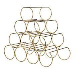 ที่วางขวดไวน์เป็นที่วางขวดไวน์แบบตั้งได้ฐานไม้และชุบทองเกรดสูง - Product Image 6