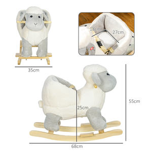 AIYAPLAY <b>Baby</b> <b>Rocking</b> <b>Horse</b> 18-36 Months Sheep Shape with Sounds and Soft Cover, Grey - Product Image 3