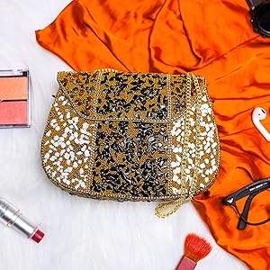 Bolso de Mano Tipo Clutch con Mosaico Artístico Hecho a Mano con Acabado Artesanal de Primera Calidad, Bolso de Mano Tipo Clutch con Mosaico Real con Detalles en Oro Antiguo - Product Image 6