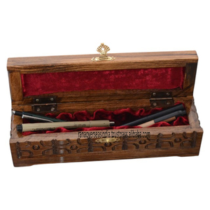 Boîte à crayons en bois écologique de haute qualité, design moderne, pour étudiants et écrivains, étui pour stylos et pinceaux - Product Image 5