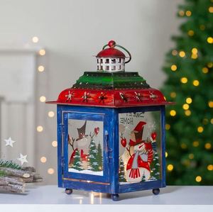 Nuevo y elegante portavelas con diseño de linterna navideña para decoración navideña en interiores y exteriores, fiestas, decoración de Año Nuevo, venta al por mayor - Product Image 3