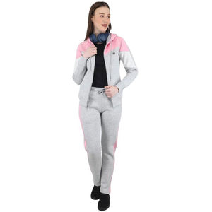 Venta caliente chándal ajustado para mujer 100% algodón cómodo con capucha ropa de entrenamiento cremallera patrón sólido de moda para invierno - Product Image 5
