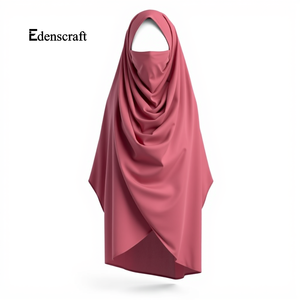 Pañuelo de cabeza modesto ligero elegante tradicional personalizable para mujer largo Khimar transpirable tela suave de talla grande musulmán - Product Image 3