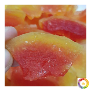 Papaya seca suave de Vietnam, rebanadas Rojas, Chips de fruta masticables de Color Natural, textura húmeda, corte de papaya Tropical bajo en azúcar - Product Image 5