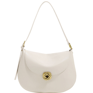 กระเป๋าถือทรงคลาสสิคสีขาว ดีไซน์แฟชั่น ทำมือ สำหรับผู้หญิง ปี 2025 กระเป๋าสะพายทรงอานม้า คุณภาพสูง พร้อมสายสะพายไหล่ - Product Image 1