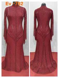 Sexy Deep V-neck Straight Floor-Length Casual <b>Dance</b> <b>Dress</b> Velvet Sequin Embroidery Slit Backless Design-Elegant Women's <b>Dress</b> - Product Image 4