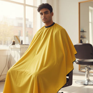 Capa de Peluquería Cosida a Mano Personalizada, Delantal para Corte de Cabello, Uso en Salón, 100% Poliéster Impermeable, Cintura Ajustable, Ecológica - Product Image 4