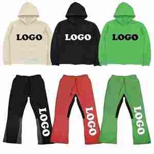 OEM Customizable Two-Piece Men's Jogger Set <b>Flare</b> Sweatpants Streetwear Hoodie With Shirt Men's Tracksuit - Product Image 1