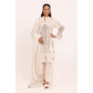 Ensemble de costume pour femme en jacquard brodé non cousu en 3 pièces avec dupatta en coton Zari MJ-52003 - Product Image 6