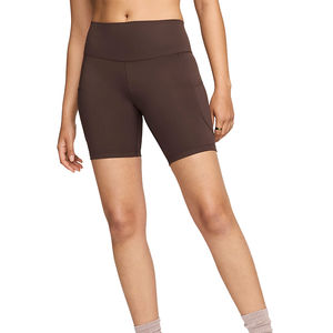 Pantalones cortos de yoga para gimnasio de cintura alta para mujer, pantalones cortos deportivos transpirables para entrenamiento físico, estilo informal con bolsillos con cierre de cintura elástica - Product Image 1