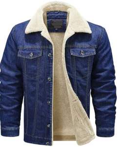 Veste en jean boutonnée pour homme, design personnalisé OEM, haute qualité, 100% coton, streetwear avec fourrure, veste personnalisable tendance - Product Image 3