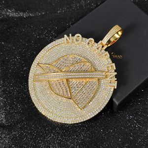 Sparkling 925 Silver Lab Grown Diamond NO CAP ENT Round Pendant Iced Out Hip Hop Statement <b>Necklace</b> Personalized Jewelry for Men - Product Image 2