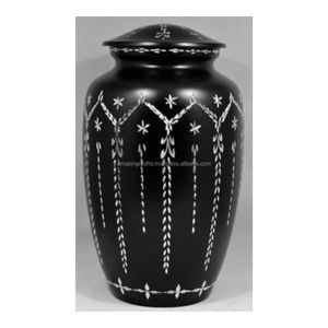 Urnes funéraires en aluminium noir finition diamant pour cendres humaines adultes, urnes de crémation pour chats et chiens à prix abordables - Product Image 4