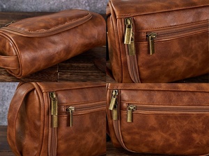 Propuesta de regalo para padrinos de boda, neceser de cuero impermeable, Kit Dopp, regalo de dama de honor para afeitarse, para él, lavado, - Product Image 5