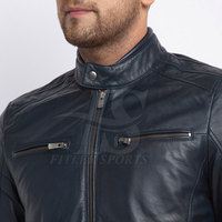 Veste d'hiver en cuir de vache véritable, coupe-vent, écologique, design personnalisé, col montant, logo sur le devant, couleur unie, style vintage, pour homme