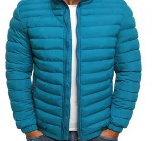 High Quality Men's Customized Logo Printed Waterproof <b>Puffer</b> <b>Jackets</b> Winter Streetwear with Hooded Collar <b>Thin</b> Fabric - Product Image 4