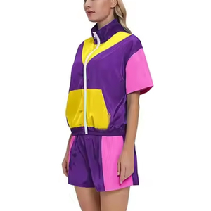 Custom Unisex Hot Selling Two Piece Tracksuit Windbreaker <b>Short</b> Set Nylon Jogger Windbreaker <b>Shorts</b> Set - Product Image 4