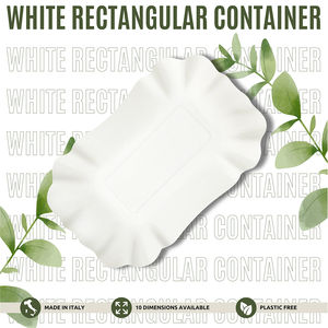 Contenedor de cartón blanco rectangular desechable ecológico personalizable hecho en Italia diferentes tamaños listo para enviar - Product Image 2