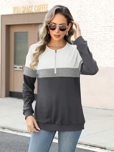 Sweatshirts à demi-fermeture éclair personnalisés pour femmes avec logo à l'avant Vêtements Sweat-shirts à demi-fermeture éclair - Product Image 2