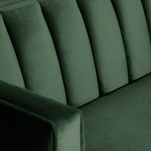 Stylish Velvet Upholstered Two Seat Love Seat <b>Sofa</b> Mid for Modern <b>Wood</b> <b>Frame</b> for Living Room Apartment Hotel Lounge Villa - Product Image 4