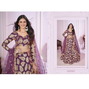 Vestido de fiesta bordado Zari de hilo de Georgette clásico Lehenga Choli para ocasiones tradicionales y festivas elegantes - Product Image 3
