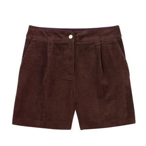 กางเกงขาสั้นผ้าลูกฟูกเอวสูงของผู้หญิงผ้าระบายอากาศเหมาะสำหรับฟิตเนสและชุดลำลอง - Product Image 1