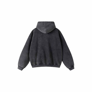 OEM Meilleur service Logo personnalisé Sweats à capuche lourds délavés à l'acide pour hommes couleur unie séchage rapide à la mode Sweats à capuche pour hommes - Product Image 3
