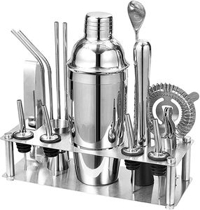 750ML 800ml 500ml Stainless Steel Gold Plated Shaker Set Full <b>bar</b> Tool Set - Product Image 6