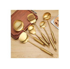Cuillère à louche en laiton 6 pièces artisanat or miroir poli outils de cuisine ustensiles de cuisine ensembles fabrication prix le plus bas - Product Image 2