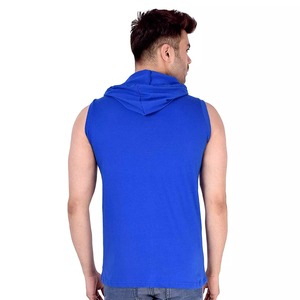 Logo personnalisé homme Gym Fitness Muscle uni sans manches Slim Fit sweats à capuche homme Gym vêtements de sport débardeurs chemise - Product Image 6