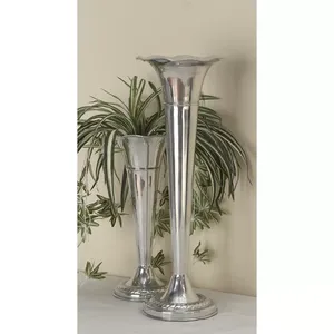 Contemporary Elegant Metal Flower Accent High End Signature Decorative Iron <b>Vase</b> Flower <b>Vase</b> - Product Image 2