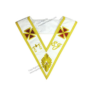 Collier du conseil Colliers maçonniques Degrés Regalia Collarette avec garniture dorée Regalia Collarette à vendre Colliers fraternels - Product Image 4