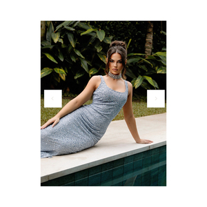 Vestido de noche con cuentas de lujo de alta calidad Sexy Ladies Long Party Wear Vestidos Vestido de noche de proveedor indio - Product Image 3