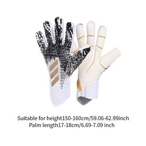 Guantes de portero de fútbol de talla 7 profesional de alta calidad Protector de mano antideslizante blanco y dorado hecho de cuero para uso en exteriores - Product Image 5