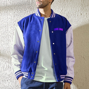 Chaqueta Universitaria para Hombre OEM, Estilo Vintage, Ropa de Invierno, Logotipo Bordado Personalizado, Chaqueta Bomber de Cuero - Product Image 1