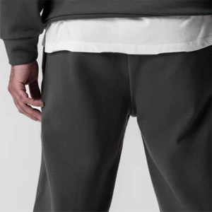 Men's Black Cotton Sweatpants <b>Elastic</b> Waist Cuffed Joggers Casual Autumn Wear - Product Image 4