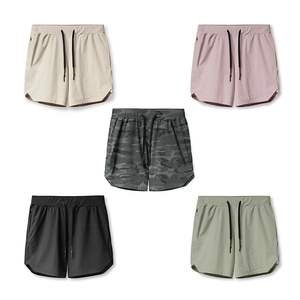 Pantalones cortos deportivos ecológicos antibacterianos de algodón 100% para hombre, elásticos, informales, para entrenamiento, antiarrugas, OEM, no tejidos - Product Image 1