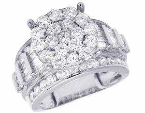 Anillo de compromiso de lujo con racimo de diamantes de moissanita en plata 925, banda de boda helada, joyería fina, regalo de aniversario para mujer - Product Image 1