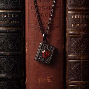 Jeulia Custom Gothic Heart Photo <b>Locket</b> Necklace with Gold Plated Zircon Birthstone - Product Image 5