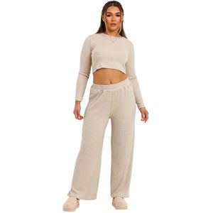 Pijama supersuave y cómodo con botones elegantes, Conjunto de pijama de punto de bambú, ropa de dormir de manga larga, cintura elástica delantera transpirable - Product Image 3