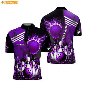 Camisetas de bolos SAMAVIA, uniformes de poliéster ligeros con ajuste sublimado personalizado para jugadores de clubes de EE. UU. - Product Image 6