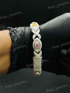Multicolor Stone Infinity Design 925 Silver Bracelet Moissanite Diamond Luxury <b>Iced</b> <b>Out</b> Wrist Jewelry Gift - Product Image 2