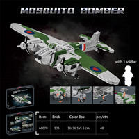 Kit de Modélisme Avion de Chasse De Havilland Mosquito Airforce 526 Pièces – Ensemble de Blocs de Construction
