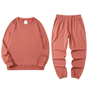 Conjunto de Jersey de alta calidad, conjuntos de chándal para correr apilados de algodón con cuello redondo, chándal para hombre, conjunto de sudaderas con capucha y Jogger personalizado Unisex - Product Image 3