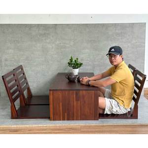 Mesa de Té Baja de Madera de Acacia Hecha a Mano Estilo Japonés, 110x60cm, Duradera y Convertible para Sala de Estar y Uso Doméstico - TT68248 - Product Image 5