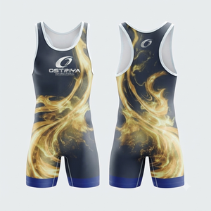 Wholesale Custom Design Print Men's Wrestling <b>Singlets</b> High Performance Sleeveless Boxing Gym Training <b>Weightlifting</b> Polyester - Product Image 1